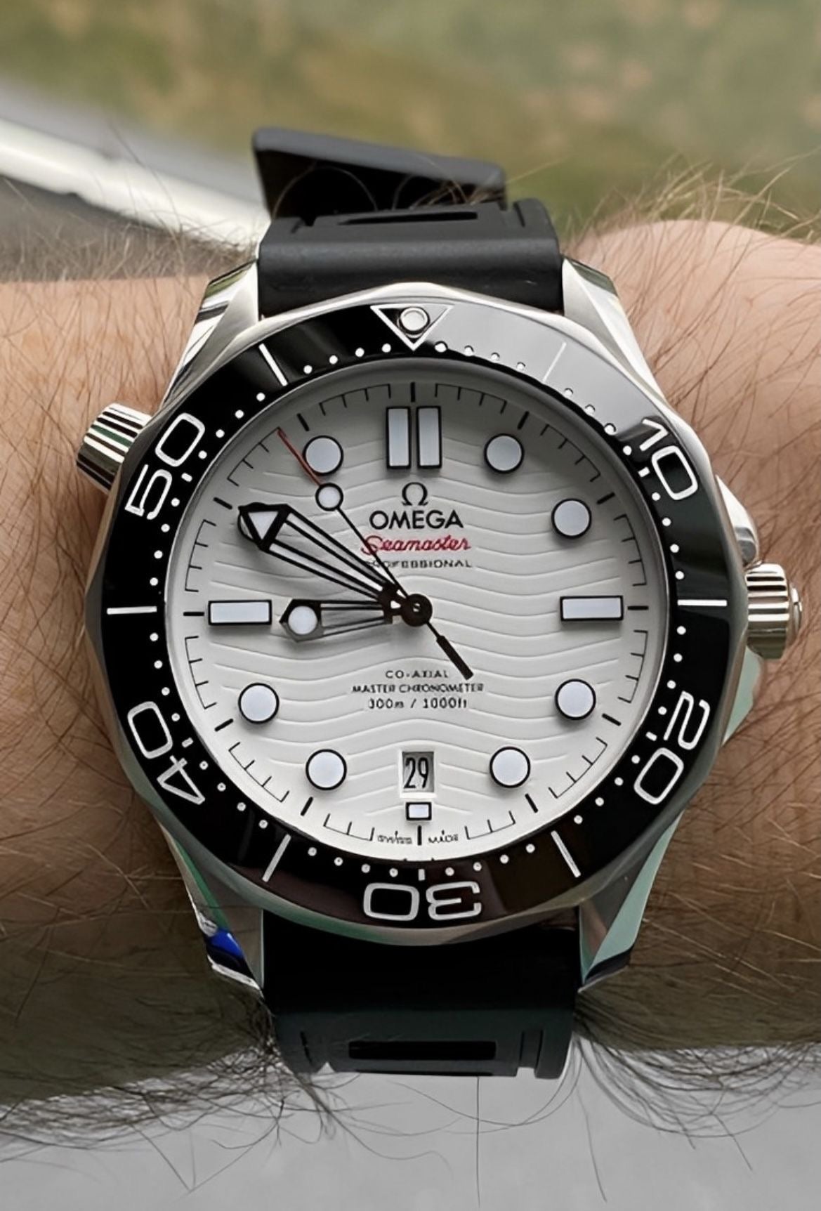 SEAMASTER DIVER 300 WHITE DIAL RUBBER STRAP (2025)