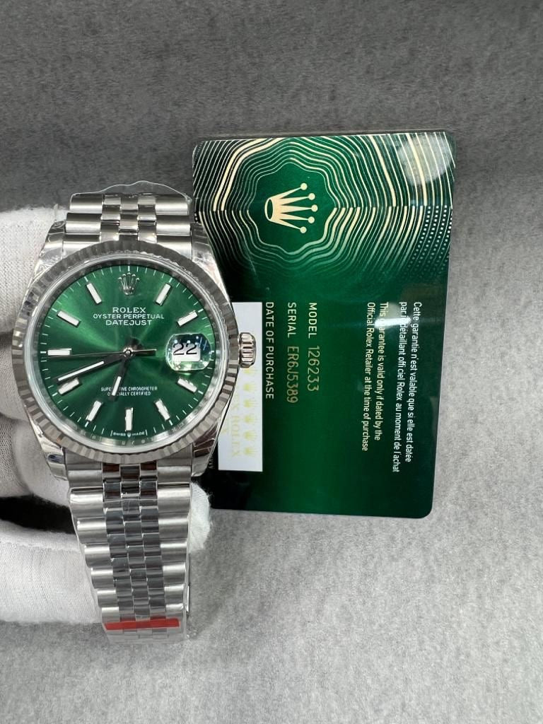 rolex datejust fond green 36/40mm