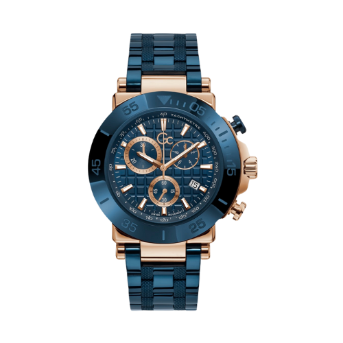 Gc Blue and Gold-Tone Chronograph Watch