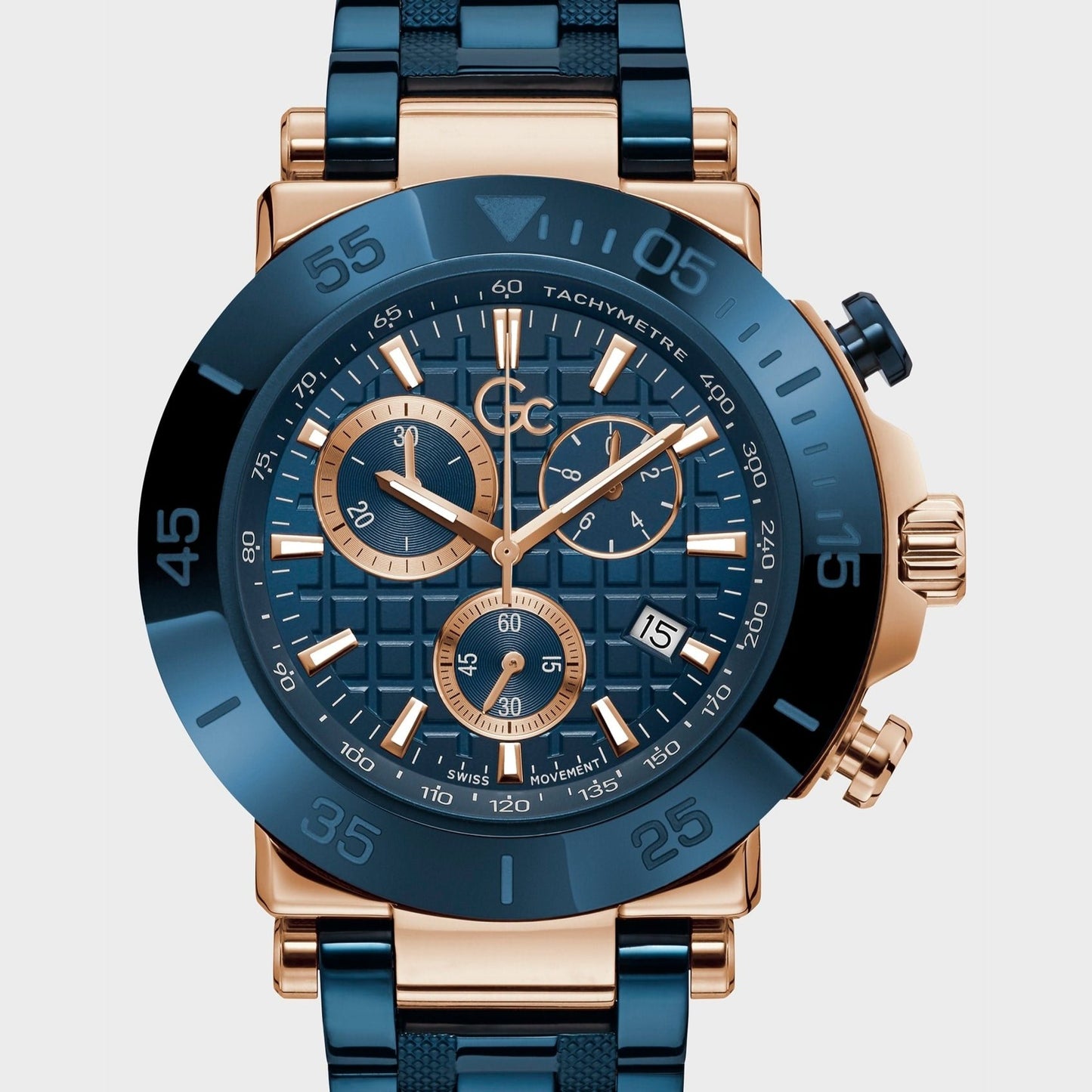 Gc Blue and Gold-Tone Chronograph Watch